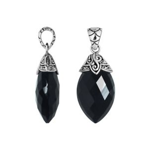 【送料無料】アクセサリー ネックレス スターリングシルバーペンダントオニックスブラックドロップargento sterling ciondolo a goccia con onice nero ap6234ox