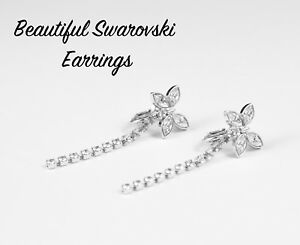 【送料無料】アクセサリー　ネックレス　スワロフスキーイヤリングドロップスロットルクリスタルswarovski autentico firmato orecchini a goccia cristallo farfalla