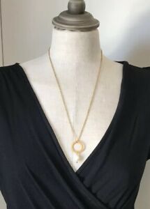 【貨物輸送無料】添え物 頸飾り ミラベルゴールドネックレスmirabelle oro e collana di perle mezza lunghezza nuova