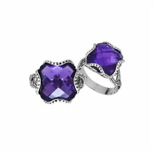 【送料無料】アクセサリー ネックレス スターリングシルバークッションアメジストリングar6183am7 argento sterling cuscino forma anello con ametista