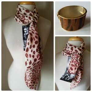 【送料無料】アクセサリー　ネックレス　ファッションスカーフメタルブレスレットアニマルプリントdonna moda versatile sciarpa amp; bracciale rigido stampa animale