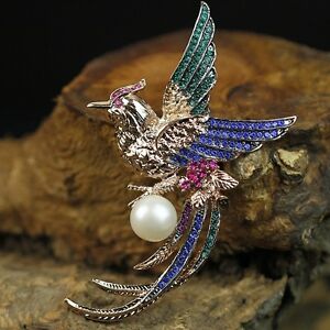 【貨物輸送無料】添え物 頸飾り ローズヴィンテージブレードオリジナルbroche et pendantif dor phnix perle de culture rose pale vintage original