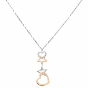 【送料無料】アクセサリー　ネックレス　ネックレスgirocollo cuore e stelle acciaio bicolore stroili lol mod 1664518