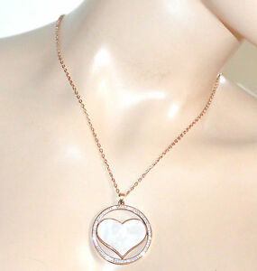 【送料無料】アクセサリー　ネックレス　スチールネックレスピンクゴールドネックレスチョーカーサンバレンティーノcollana acciaio oro rosa catenina girocollo donna cuore strass san valentino a4