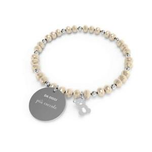 【貨物輸送無料】添え物 頸飾り カフクリスタルスチールベージュbracciale 10 buoni propositi crystal b5249ch acciaio beige