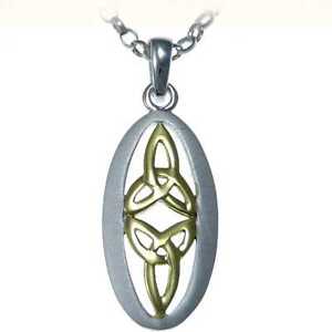 【貨物輸送無料】添え物 頸飾り スターリングシルバーセルティックペンダントbello インチ argento sterling, celtico ciondolo con placcato oro amp; 457糎 catenina