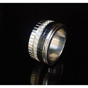 【貨物輸送無料】付属物 頸飾り bague chevalire femme ou mixte anneaux multiples,tournant aciercramique t59 男女兼用アクセサリー-ジュエリー・アクセサリー