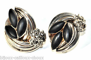 【貨物輸送無料】付属物 頸飾り クリップヴィンテージアルジェントイヤリングboucles doreilles taratata clips  vintages plaqu argent et noir bijou earring ネックレス・ペンダント-男女兼用アクセサリー
