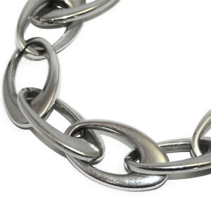 【貨物輸送無料】付属物 首飾り 腕輪bracelet grosse maille ovale en acier inoxydable 18珊 bijou