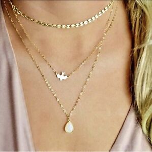 【貨物輸送無料】付属物 頸飾り ファムデペsautoircollier femme,colombe de paix,pendentif blanc,chaine fine,dor,argent ジュエリー・アクセサリー-ネックレス・ペンダント-男女兼用アクセサリー