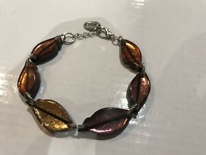 【送料無料】アクセサリー　ネックレス　ピューターカフリーフデザインブラウンnuova inserzionetonalit di marrone peltro e resina bracciale foglia design