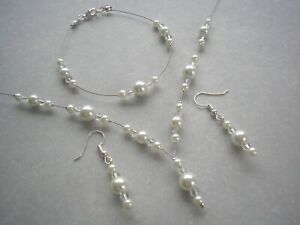 【送料無料】アクセサリー　ネックレス　パールネックレスメイドfatto a mano perla amp; cristallo collana set da sposa damigella donore matrimonio ragazza da donna p27b｜hokushin