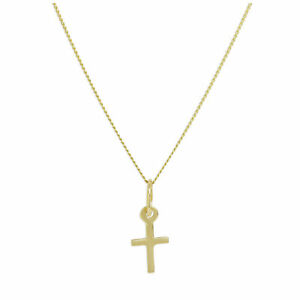 【送料無料】アクセサリー　ネックレス　ネックレスクロスイエローゴールドインチtiny 9ct collana croce oro giallo 16 20 pollici｜hokushin