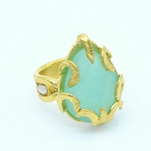 【送料無料】アクセサリー　ネックレス　オスマンストーンリングaylas ottomano semi preziosi gem stone calcedonio anello doro