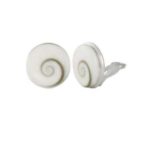 【送料無料】アクセサリー　ネックレス　ホワイトシェルスターリングシルバーイヤリングピンクリップshiva shell bianco e argento sterling orecchini a perno clip on
