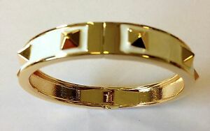 【送料無料】アクセサリー　ネックレス　ロンドンゴールドスタッドブレスレットブレスレットブランドファッションmikey london bianco amp; gold stud bracciale, braccialetto donna, brand fashion