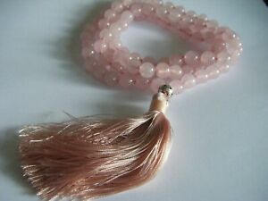 【送料無料】アクセサリー　ネックレス　ピンクチャクラビーズヨガspirituale quarzo rosa chakra cuore 108 perline 38 lungo mala meditazione yoga