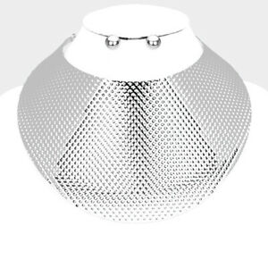 【送料無料】アクセサリー　ネックレス　ネックレスチョーカーカーブセットセレブブティックluxe celeb dichiarazione dargento di grandi dimensioni collana girocollo curvo set rocce boutique