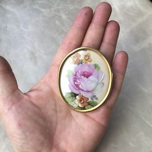 【送料無料】アクセサリー　ネックレス　ビンテージリモージュブローチgrande broche vintage en porcelaine de limoges porcelain brooch 16,485円