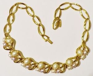【送料無料】アクセサリー　ネックレス　コリアービンテージアールデコcollier bijou vintage dco ajour perle nacr blanche et ros couleur or * 3354｜hokushin