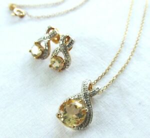 【送料無料】アクセサリー　ネックレス　シトリンイヤリングコインｋゴールドネックレスシルバースターリングメーシーズcitrino collana con orecchini a bottone 18k oro sopra argento sterling macys