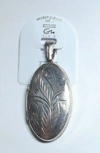 【送料無料】アクセサリー　ネックレス　アルジェントドア1 pendentif ovale ancien modele grave argent 9251000 porte photo