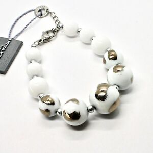 【送料無料】アクセサリー　ネックレス　カフベニスムラノガラスシルバーbracciale antica murrina venezia con vetro di murano bianco e argento br813a01