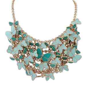 【送料無料】アクセサリー　ネックレス　ショートスロットルマルチカラーエナメルcollana dorato corto farfalla smalto multicolore blu verde matrimonio originale