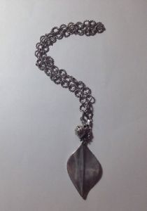 【送料無料】アクセサリー　ネックレス　シートビンテージシルバーネックレスvintage collana argento con foglio anhner mis 28,7