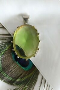 【送料無料】アクセサリー　ネックレス　クリスタルビンテージヴェールimportant pendentif en verre taill cristal bijou ancien vintage vert