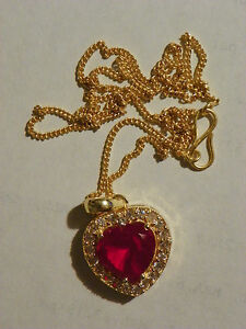 【送料無料】アクセサリー　ネックレス　ルビーハートペンダントネックレスｋｔｋｔシルバーrubino cuore ciondolo collana 4 kt 18 kt oro sopra argento sterling 925 432cm