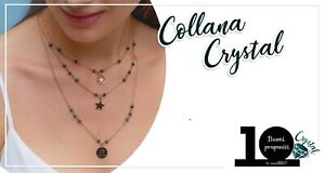 【送料無料】アクセサリー　ネックレス　ネックレスフレーズスチールガラスワイヤ10 buoni propositi collana donna a tre fili in acciaio e cristallo con frasi