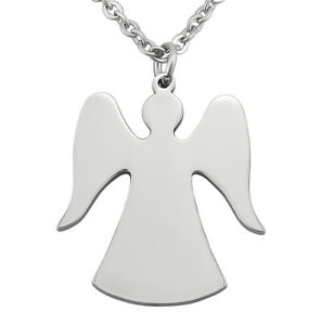 【送料無料】アクセサリー　ネックレス　ネックレスクリスマスステンレススチールシルバーincise con collana desiderio incisione in acciaio inox angelo argento regalo per natale