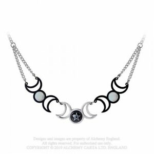 【送料無料】アクセサリー　ネックレス　ゴシックイングランドピューターチェーンネックレスペンダントalchemy england gotico steampunk collana catena ciondolo in peltro tres lunae
