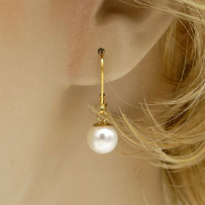 【送料無料】アクセサリー　ネックレス　イヤリングｋゴールドclienti abituali prezzo 8mm sc perle neve bianco orecchini ygf 14k oro 585｜hokushin