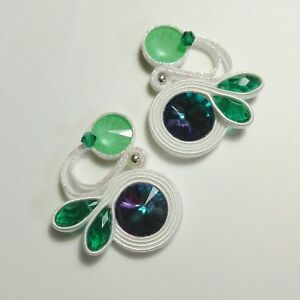 【送料無料】アクセサリー　ネックレス　イヤリングorecchini soutache con cristalli