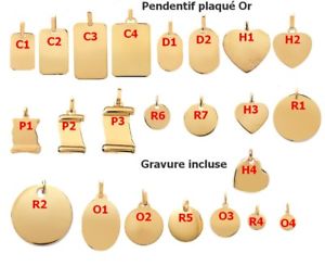 【貨物輸送無料】付属物 頸飾り ヌフグラビアpendentif neuf mdaille en vrai plaqu  graver avec gravure comprise gratuite ジュエリー・アクセサリー-ネックレス・ペンダント-男女兼用アクセサリー