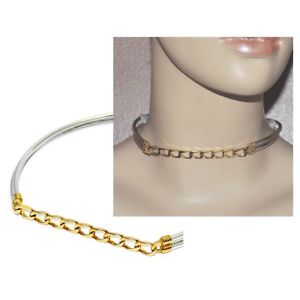 【貨物輸送無料】付属物 頸飾り ネックレスチョーカーアルジェントグルメcollier choker original plaqu argent et couleur or maille gourmette 38糎 bijou 男女兼用アクセサリー-ネックレス・ペンダント