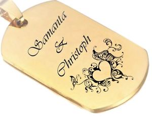 【送料無料】アクセサリー　ネックレス　ゴールドボールチェーンステンレススチールタグトレーラーmassiccio id dog tag in oro sfera catena acciaio inox con incisione a scelta rimorchio