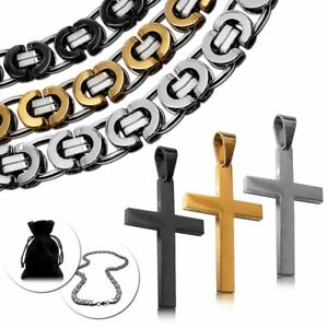 【送料無料】アクセサリー ネックレス タンクチェーンペンダントステンレススチールチェーンキングネックレス1 carri armati catena ciondolo uomo croce catena catena re collana in acciaio inox prima