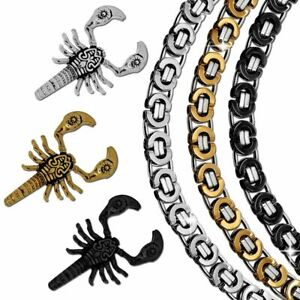 【貨物輸送無料】付属物 頸飾り チェーンネックレススチールネックレスペンダントカニキットcollana catena acciaio  ciondolo pendente scorpione granchio uomini kit massivo ネックレス・ペンダント-男女兼用アクセサリー-ジュエリー・アクセサリー