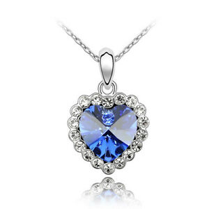 【貨物輸送無料】付属物 頸飾り ネックレスチェーンネックレスcollana cuore con cristallo argentoda donna catena collana amore regalo di fidanzamento 男女兼用アクセサリー-ネックレス・ペンダント-ジュエリー・アクセサリー