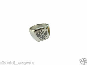 【貨物輸送無料】付属物 頸飾り ロシアイーグルクレストリングサイズカラーシルバーla russia anello con stemma aquila, dimensioni 11, colore argento 男女兼用アクセサリー-ネックレス・ペンダント-ジュエリー・アクセサリー