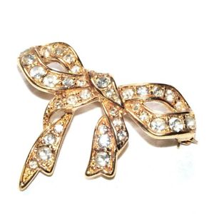 12716円 専門店 アクセサリー ネックレス モネクリスタルブランブローチmonet broche de couleur or noeud serti cristal blanc bijou brooch