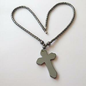 【貨物輸送無料】付属物 頸飾り ヘマタイトゴシッククロスペンダントネックレスcollana uomo donna インチ ematite con croce gotica pendente  45 糎   236 w 男女兼用アクセサリー-ネックレス・ペンダント