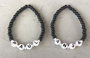 【貨物輸送無料】付属物 頸飾り パートナーカフブレスレットビーズブレスレットカスタム2x diy bracciale partner bracciale perle bracciale con nome desiderio personalizzato 7 ネックレス・ペンダント-男女兼用アクセサリー-ジュエリー・アクセサリー