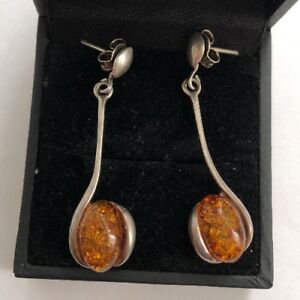 【貨物輸送無料】付属物 頸飾り アルジェントマッシフアンブルboucles d’oreilles pendantes en argent massif  et ambre refm417 ネックレス・ペンダント-男女兼用アクセサリー