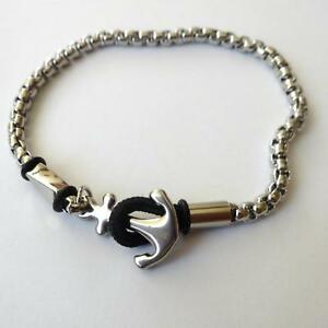 【貨物輸送無料】付属物 頸飾り ステンレススチールブレスレットチェーンbracciale uomo donna catena インチ acciaio lucido con ancora 21,5 糎  152 aa 男女兼用アクセサリー-ジュエリー・アクセサリー-ネックレス・ペンダント