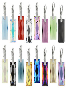 【送料無料】アクセサリー ネックレス イヤリングバゲットスワロフスキーorecchini argento sterling realizzato con 6465 baguette 25 mm cristalli swarovski