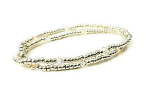【貨物輸送無料】付属物 頸飾り ガラスビーズブレスレットシルバーブレスレットラップbracciale di perline di vetro perle bracciale argento due volte avvolto filigranglas ネックレス・ペンダント-ジュエリー・アクセサリー